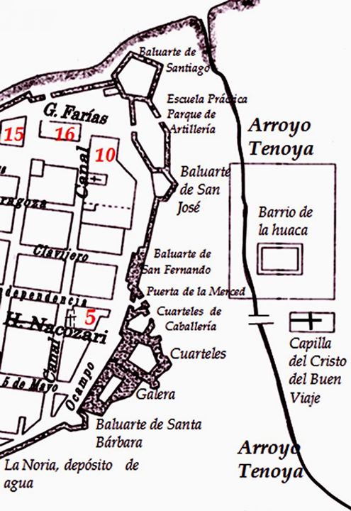 plano_ciudad_amurallada_Veracruz_1854