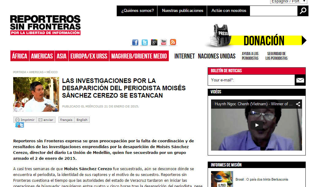 reporteros sin fronteras