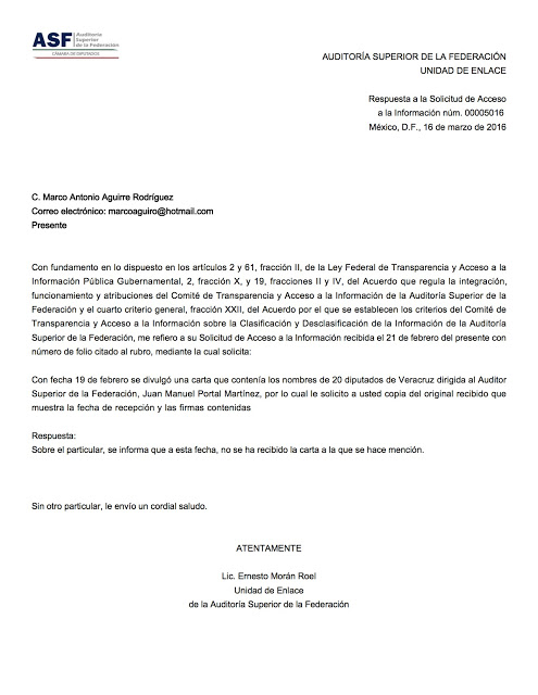 Respuesta ASF carta diutados defendiendo a Duarte