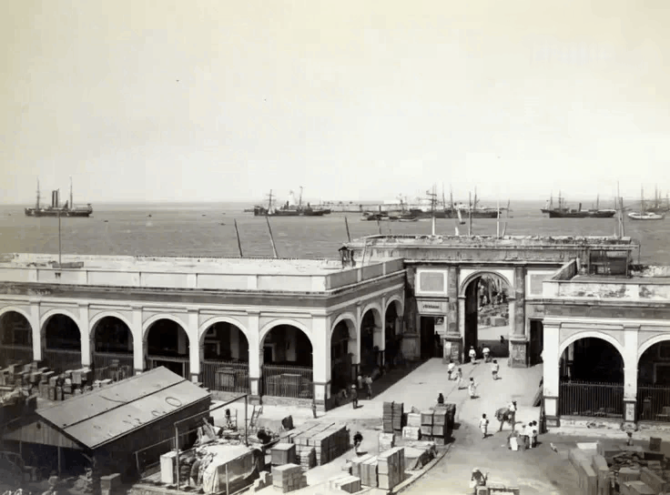 Animación digital de la antigua "Puerta del Mar" en el puerto de Veracruz